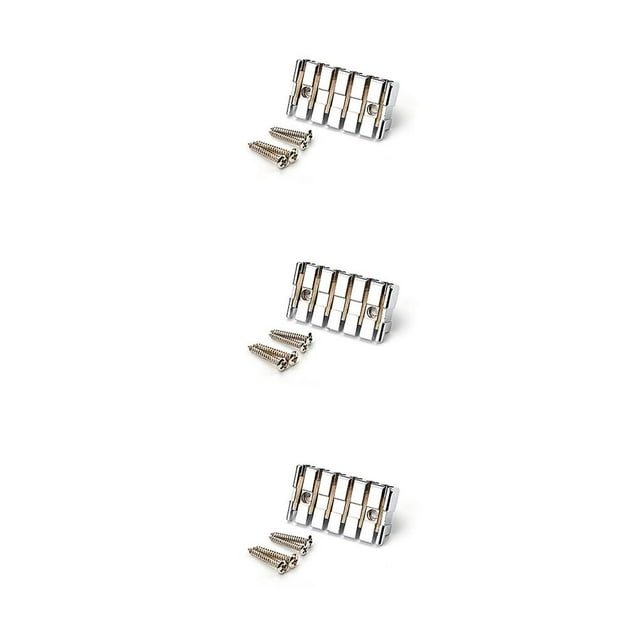 Naiovety Puente de guitarra sin cabeza con tuerca de bloqueo Principiantes Repuestos de bajo de precisión Práctica Estudiantes Instrumento musical Plata Type1 NO1 Naiovety CBP235318