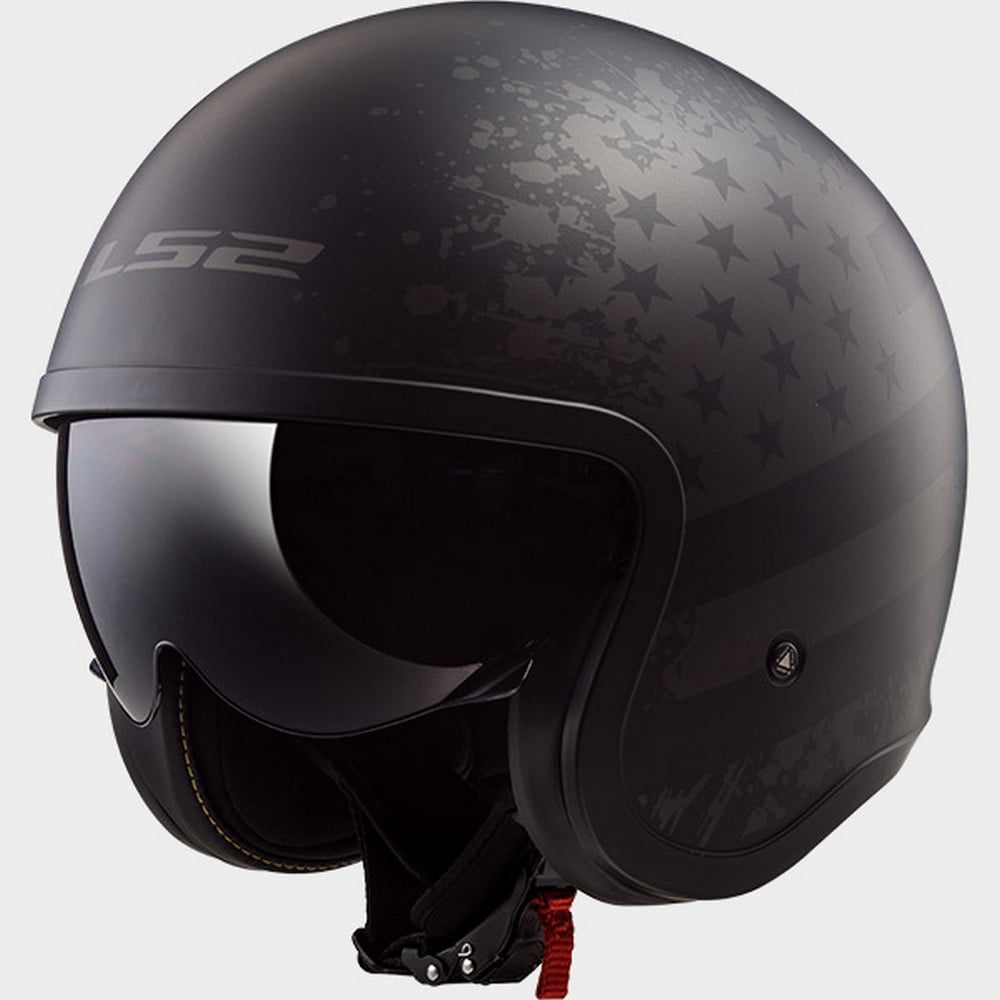 Casco Moto Jet Ls2 Spitfire 2 Matt Black Flag