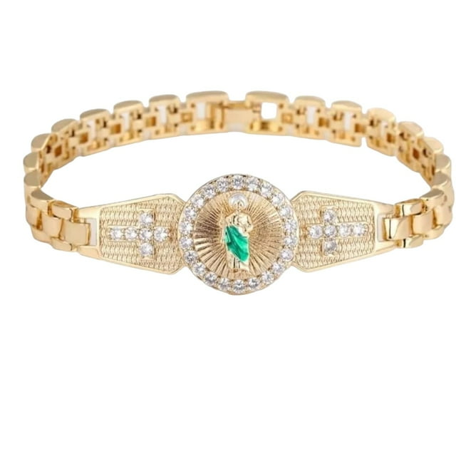 Esclava de San Judas Tadeo de oro laminado de 18 kilates, brazalete San Judas tadeo