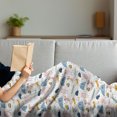 thumbnail image 3 of Crocodile Soft Flannel Fleece Throw Blanket, Composition of Funky Creatures with Streaks Drops and Animal, Cozy Plush for Indoor and Outdoor Use, 50" x 60", Blush and Multicolor, by Ambesonne, 3 of 5