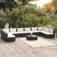 thumbnail image 1 of vidaXL 11 Piece Garden Lounge Set with Cushions Poly Rattan Black, 1 of 5