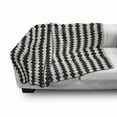 thumbnail image 3 of Stripe Soft Flannel Fleece Throw Blanket, Classy Retro Pattern of Repeating Ornament with Geometrical Elements, Cozy Plush for Indoor and Outdoor Use, 50" x 70", Eggshell Charcoal Grey, by Ambesonne, 3 of 6