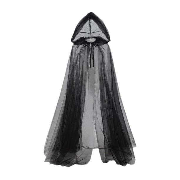 Capa con capucha, disfraces, bailes de máscaras, juegos de rol, decoraciones largas, cosplay. Negro 3 capas