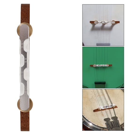 DEEPCRAFF 1Pack Banjo Metal Replacement Bridge for Musicians Coffee Color Rectangular Shape Practical Design