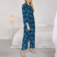 thumbnail image 3 of Vsdgher Stingray Pajamas Set Long Sleeve Sleepwear Womens Button Down Nightwear Pj Sets-Small, 3 of 7