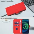 thumbnail image 4 of Wallet Case Compatible for iPhone 11 Pro Max, PU Leather Magnetic Closure Protective Flip Folio Case with 3 Card Holder and Wrist Strap Cover Women Men,Red,For iPhone 11 Pro Max, 4 of 7