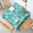 thumbnail image 2 of Turquoise Christmas Tree Pattern Square Tablecloth,Waterproof Square Table Cover,Wipeable Spillproof Washable Table Cover for Home Kitchen Party Decor 52"x52"(132x132cm), 2 of 6