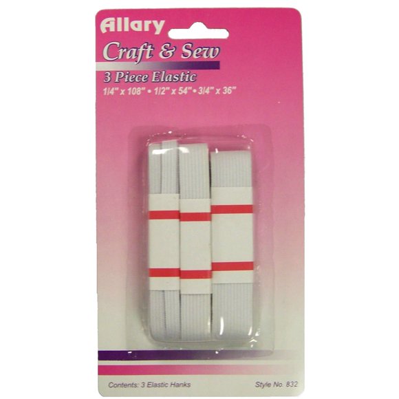 Allary 832 Artisanat & Couture, Masque Facial Élastique 3 Pcs, 1/4-1/2-3/4