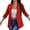 Red, variant on LEAVINGSUO Winter Coats for Women Womens Tops Plus Clearance Women Business Attire Solid Color Stitching Stripe Long Sleeve Pocket Cardigan Coat Top
