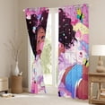 thumbnail image 3 of American African Curtains Cute Black Curtains & Drapes Cartoon Butterfly 30%-50% Blackout Curtains Girly Pink Living Room Curtains, Cartoon Style Window Treatments Room Decoration, 3 of 6