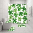 thumbnail image 6 of FastXmas 4 Pc St. Patrick's Day Holiday Decoration Toilet Set,Shamrock Spring Bathroom Set, Shower Curtain Toilet Seat and 2 Floor Mat for Bathroom ornament, Dry And Wet Separation Shower Curtain, 6 of 6