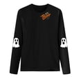 thumbnail image 6 of enyan Women Halloween Shirt Funny Pumpkin Ghost T-Shirts Long Sleeve Holiday Fall Tee Tops Women Halloween Shirts Black,S, 6 of 7
