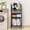 Brown, variant on 4‑Tier Metal Bathroom Cart on Wheels, Freestanding Rolling Storage Shelf with Towel Rack & Hair Dryer Holder for Bathroom, Laundry, Kitchen – Black