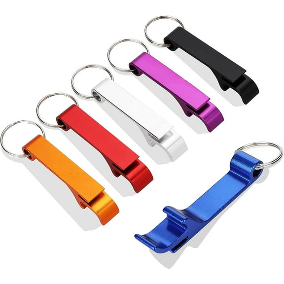 6pcs Bottle Opener Keyring Aluminum Alloys Multi-Function Bottle Opener Keychain Pack Keys Collector Vibrant Colors Mini Bottle Openers for Home Pub Beer Lover Men Women