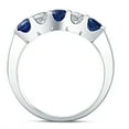 thumbnail image 2 of Pompeii 1 Ct Blue Sapphire Diamond Five Stone Wedding Anniversary Ring 14K White Gold, 2 of 4