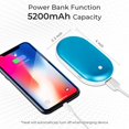 thumbnail image 4 of SkyGenius 5200mAh Electric Hand Warmer USB Rechargeable Power Bank for Outdoor Sports Winter Gifts, Blue, 4 of 7