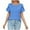 Blue, variant on Plebaso Womens Short Sleeve Tunic Top with Ruffle Trim Crew Neck Casual Summer T-Shirt Women's Blouses