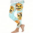 thumbnail image 2 of Girls' Halloween Leggings Pumpkin Printed Pants High Waist Stretchy Leggings for Girls 3-7Y, 2 of 6