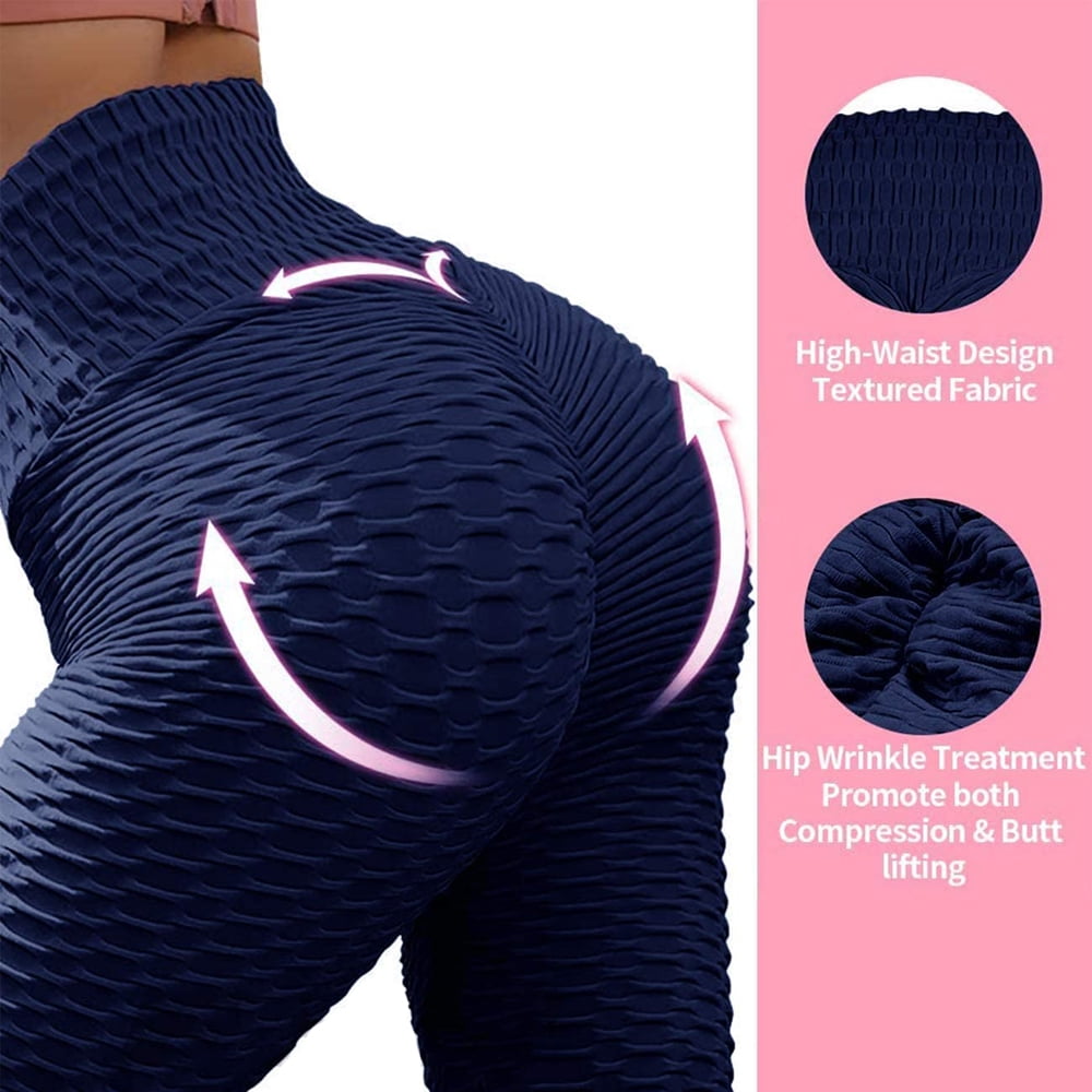 FMCHICO 2 Pcs Butt Lifting Anti Cellulite Leggings for Women High Waisted  Yoga Pants Workout Tummy Control Sport Tights (S, Black) at  Women's  Clothing store