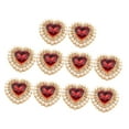 thumbnail image 5 of amagogo 10 Pieces Heart Shaped Buttons DIY Decorative Wedding Supplies Sewing Crafts for Red Gold, 5 of 9