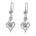 thumbnail image 5 of SmartBy 1 Pair Hoop Earrings Shining Cubic Zirconia Geometric High-end Pendant Dress Up Hypoallergenic Rose Flower Heart Dangle Earrings Fashion Jewelry, 5 of 7