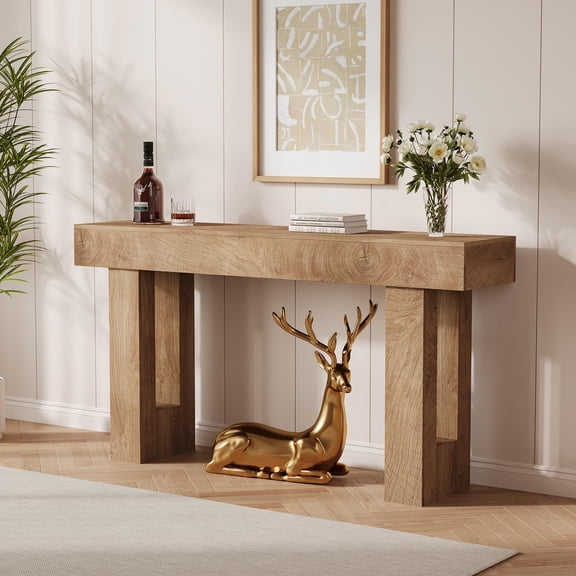 63-Inch Long Console Table, Wooden Rectangular Sofa Table Behind The Couch, Farmhouse Entryway Table for Entrance, Hallway, Living Room