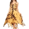 thumbnail image 3 of Sakkas Annabella Corset Bodice Handkerchief Hem Dress - Beige / Brown - One Size, 3 of 5