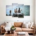 thumbnail image 2 of Elephant Stock Dog Alliance Wall Art - Horizontal Multi Panel Canvas - Living Room Wall Decor - Animal Multi Panel - White And Gray Decor - 68" x 42", 2 of 8