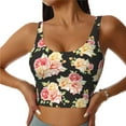 thumbnail image 2 of Uemuo Rose Flowers Pattern Women's Sports Bra - High Impact Support, Breathable, and Comfortable Athletic Bra for Running, Yoga, and Workouts, 2 of 9
