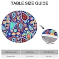 thumbnail image 6 of Stretch Round Tablecloth Boho Floral Design, Elastic Hem for 38 to 42 Inch Tables, 44" Durable Vinyl Cover for Cafe & Home, 6 of 7