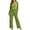 Green, variant on Women's Pajama Sets with Built In Bra V Neck Long Sleeve Tops with Pants 2 Piece Sleepwear Lightweight Soft Comfy Lounge Set