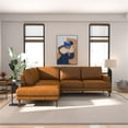 thumbnail image 2 of Harlan Pillow Back Genuine Leather Upholstered Left-Facing Sectional in Tan, 2 of 5
