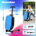 thumbnail image 6 of Advwin Scooter Luggage with LED light-up Wheels, Hardside Ride on Suitcase for Kids & Adults, Lightweight Foldable Carry on Rideable Travel Luggage for Children Teenagers, Light Blue, 6 of 9