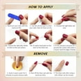 thumbnail image 4 of Drab Pink Velvet Press On Nails Medium Coffin False Nails Glossy Cat Eye Fake Nails for Women's Daily Wear, Dusty Rose Acrylic Full Cover Stick On Nails with Nail Glue in 12 Sizes - 24 Nail Kit Ombre, 4 of 4