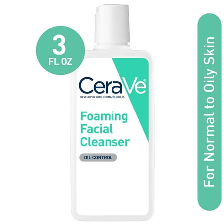 CeraVe Foaming Facial Cleanser, Daily Face Wash for Oily Skin, 3 fl oz.