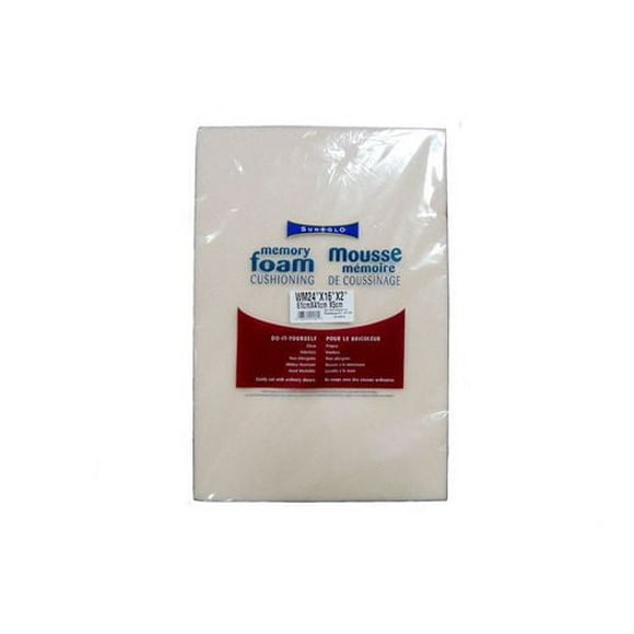 SunGlo Memory Foam Cushioning 24 X 16 X 2 Inches, Slab Memory foam
