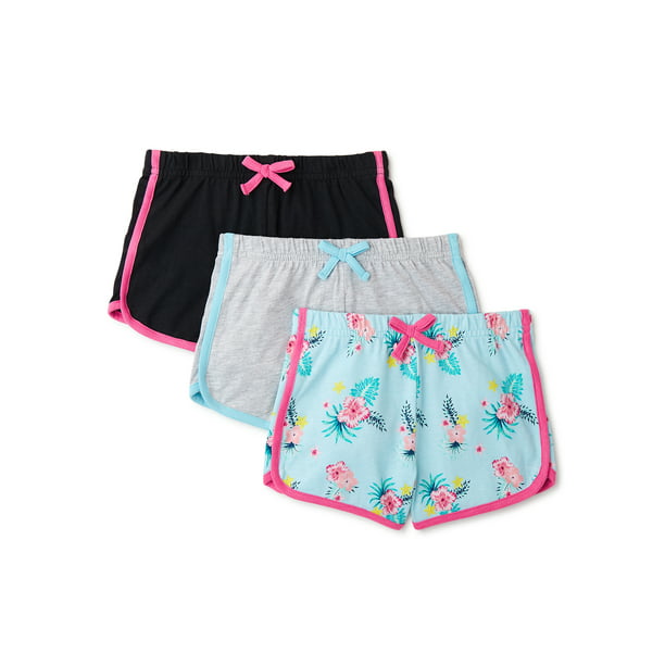 Dreamstar Girls’ Solid and Printed Dolphin Shorts, 3-Pack, Sizes 4-16 ...