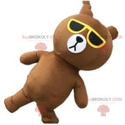 Inflatable teddy bear REDBROKOLY mascot with sunglasses