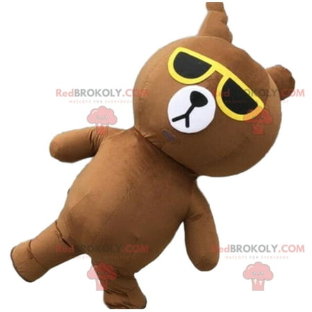 Inflatable teddy bear REDBROKOLY mascot with sunglasses