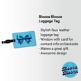 thumbnail image 2 of Bow Cheerleading Coquette Blue Faux Leather Travel Luggage Tag, 2 of 7
