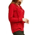 thumbnail image 3 of Women's Zip Up Cotton Light Hoodie Jacket (S, Red), 3 of 5
