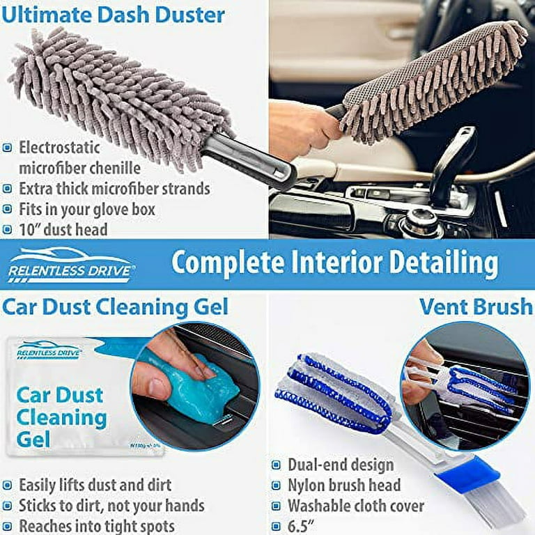 Microfiber Dust Removal Duster, Household Car Dual-use Lint-Free Cleaning  Dust Removal Tool, Handmade Washable Dust Stick