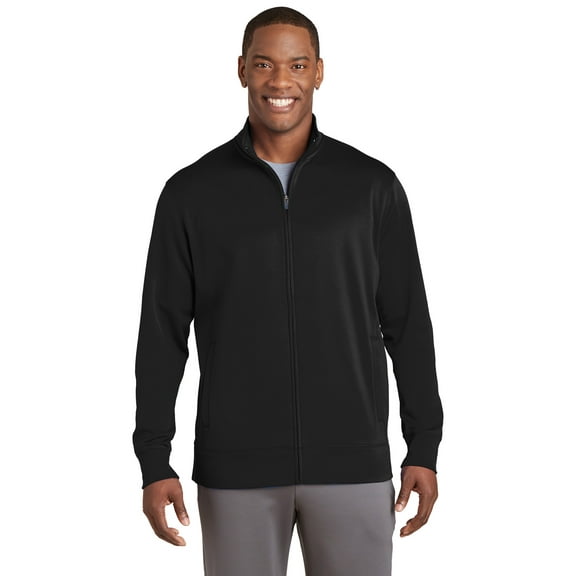 Sport-Tek ST241 Sport-Wick Fleece Full-Zip Jacket, White, 4XL, Mens Sweaters