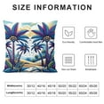 thumbnail image 5 of Orinice  Palm Tree Throw Pillow Cushion Cover, Colorful Cartoon Tropical Island Hawaiian Torch Seagulls Sunset Summer Theme, Decorative Square Accent Pillow Case,  White, 5 of 5