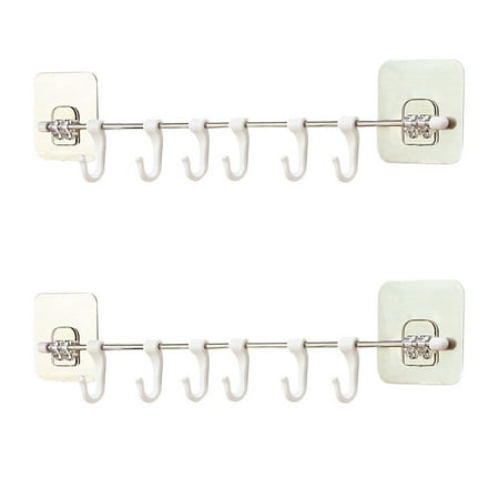 

Exywaves Closet Organizers and Storage Self-adhesive Six Hooks Wall Rack Creative Bathroom Kitchen Hanging Rack