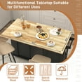 thumbnail image 2 of ANPOO Large Rolling Kitchen Island Table on Wheels with Drop Leaf, Barn Door Kitchen Island Table with Storage Cabinet and Tower Rack, Island Table for Kitchen, 2 of 8