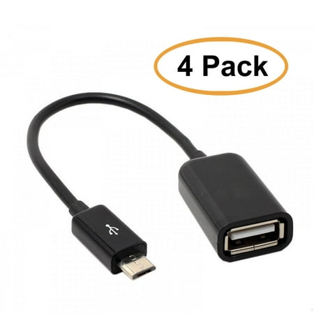 C&E USB 2.0 A Female to Micro B Male Adapter Cable Micro USB Host Mode Straight OTG Cable, 4
