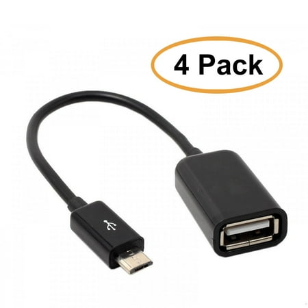 - C&E USB 2.0 A Female to Micro B Male Adapter Cable Micro USB Host Mode Straight OTG Cable, 4 Pack