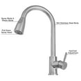 thumbnail image 4 of KWANSHOP Stainless Steel Brushed Nickel 15.75 in Single Handle Kitchen Faucet, 4 of 11