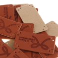 thumbnail image 4 of 20 Piezas de material cuero PU Etiquetas "hechas " de Ropa Accesorios de - Arco mayimx Etiqueta grabada en relieve hecha a mano, 4 of 7